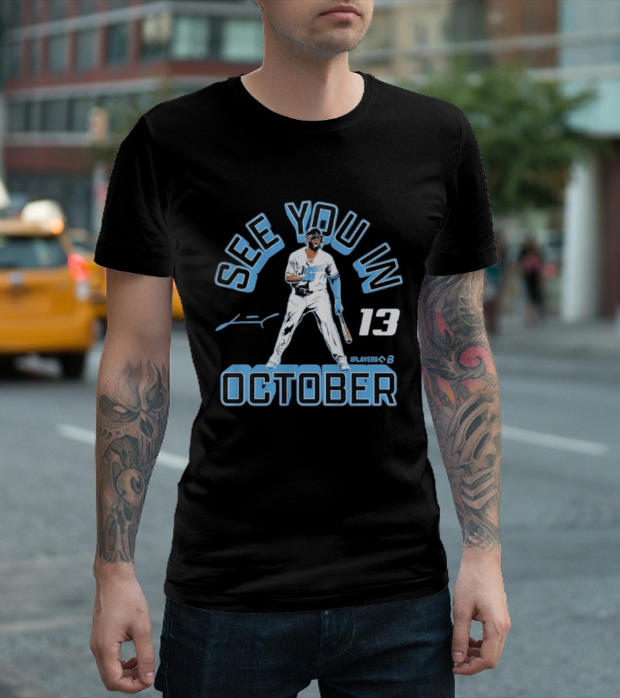 Junior Caminero See You In October Players 13 Signature Baseball T-Shirt