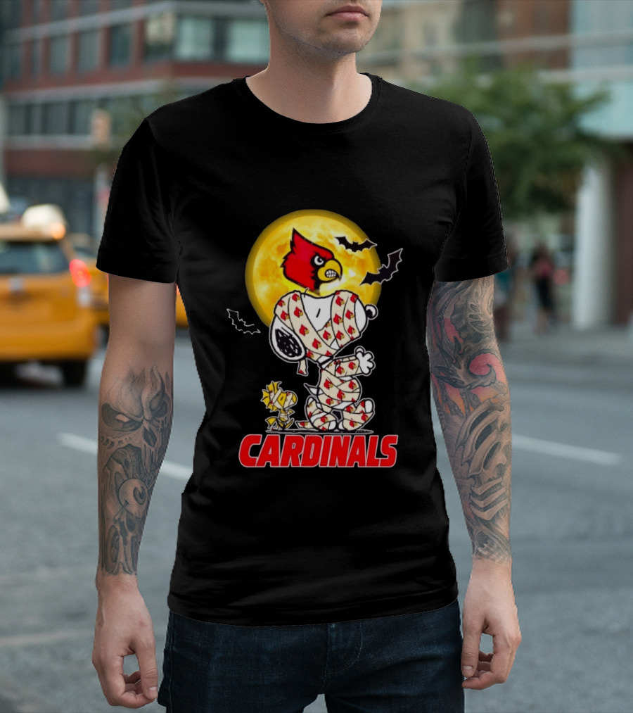 Louisville Cardinals Snoopy Woodstock Mummy Halloween T-Shirt