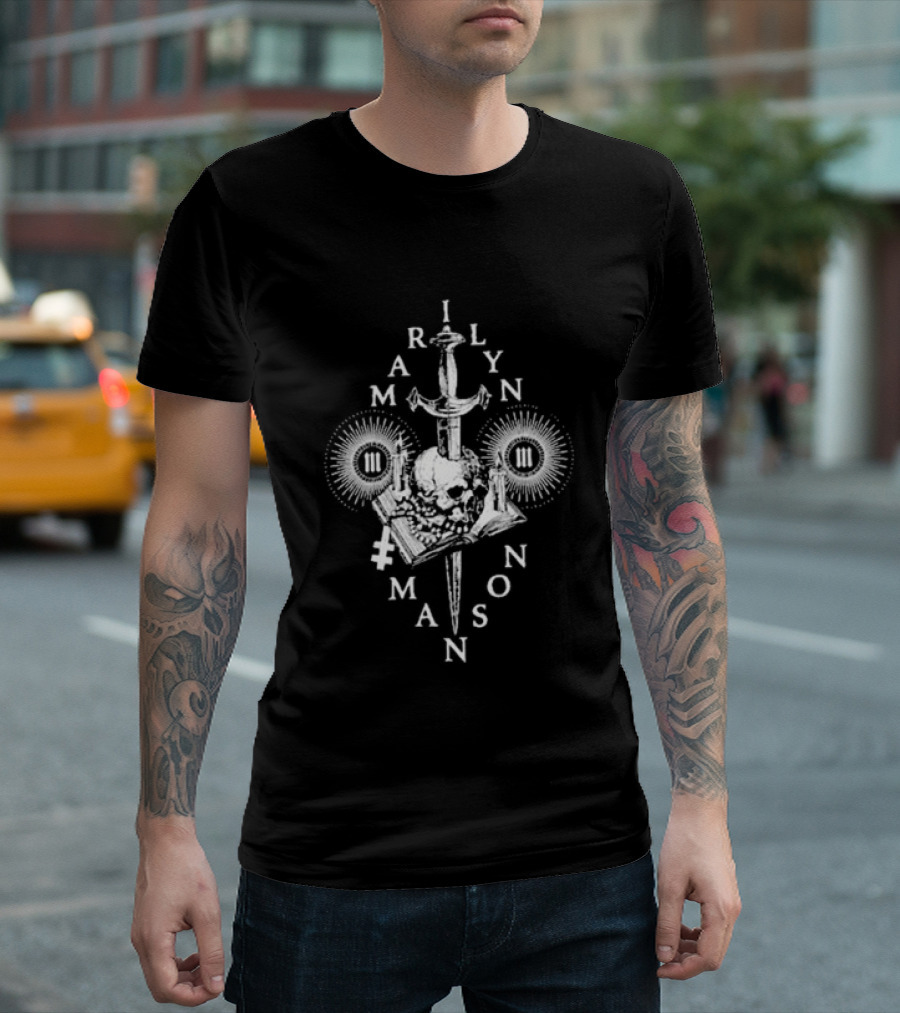 Marilyn Manson Freaks With Rob Zombie Skull Knife Tour 2026 T-Shirt