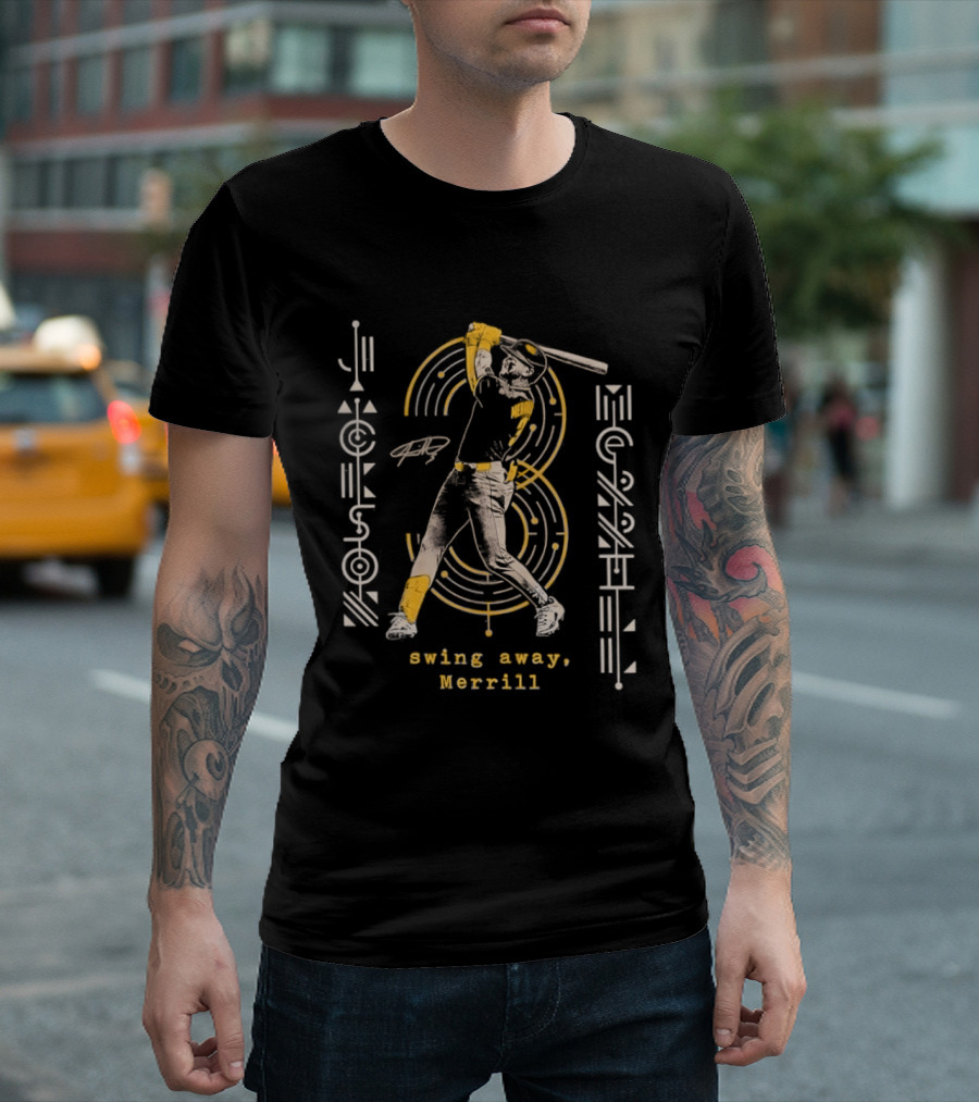 Swing Away Jackson Merrill Padres Baseball T-Shirt