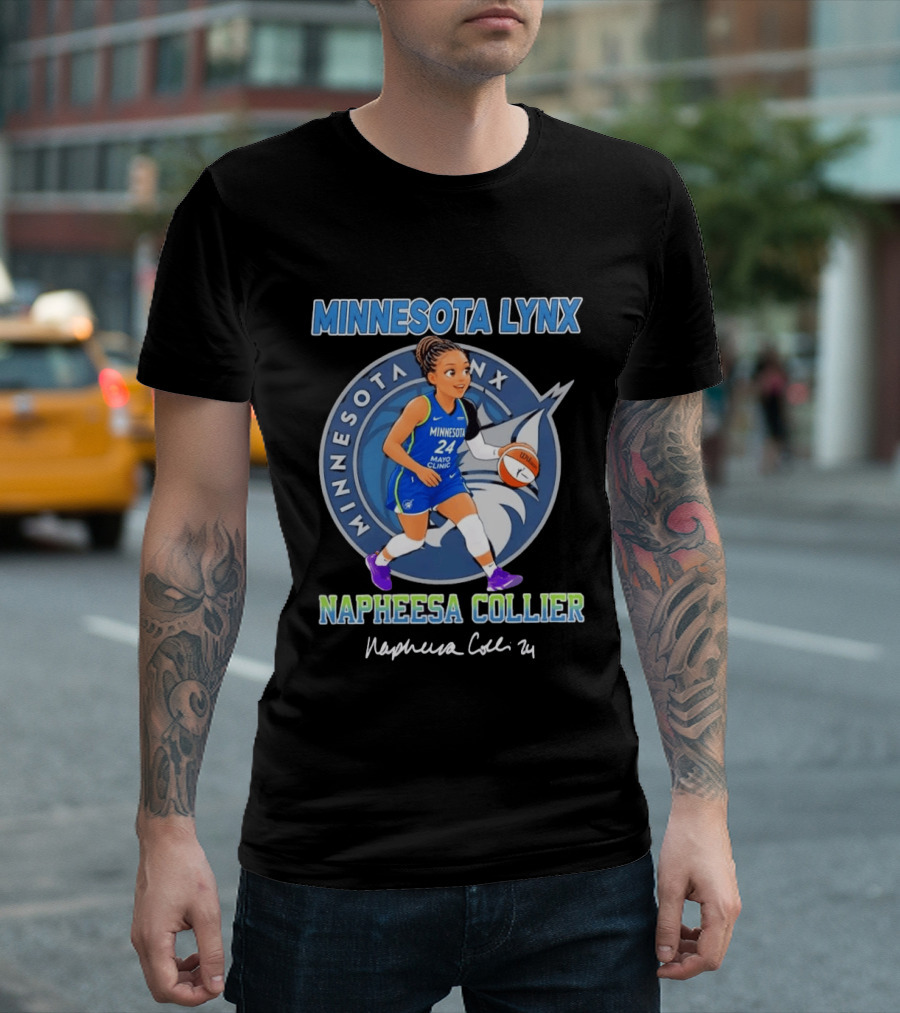 Minnesota Lynx Napheesa Collier 24 Chibi Basketball Player T-Shirt