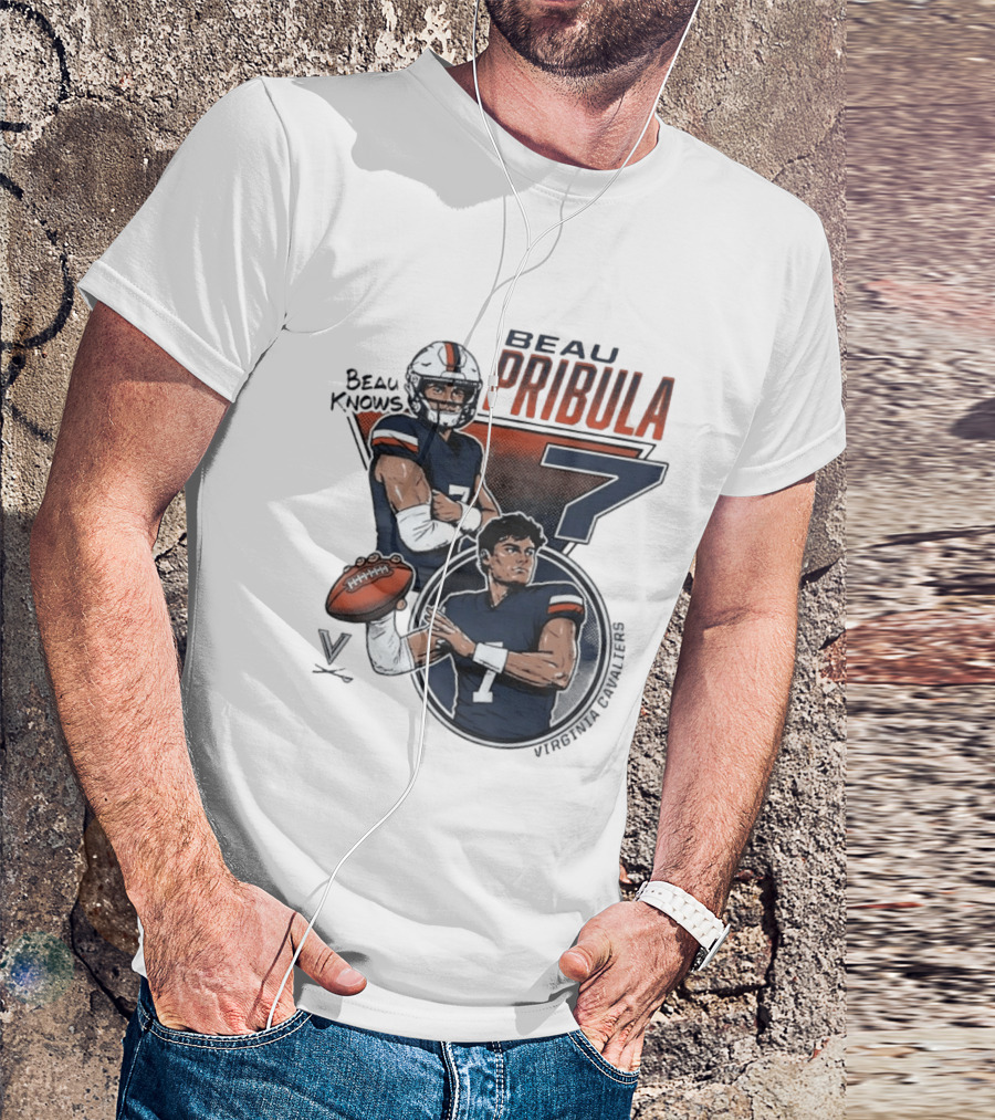 Beau Pribula No 7 Virginia Cavaliers Football Beau Knows T-Shirt