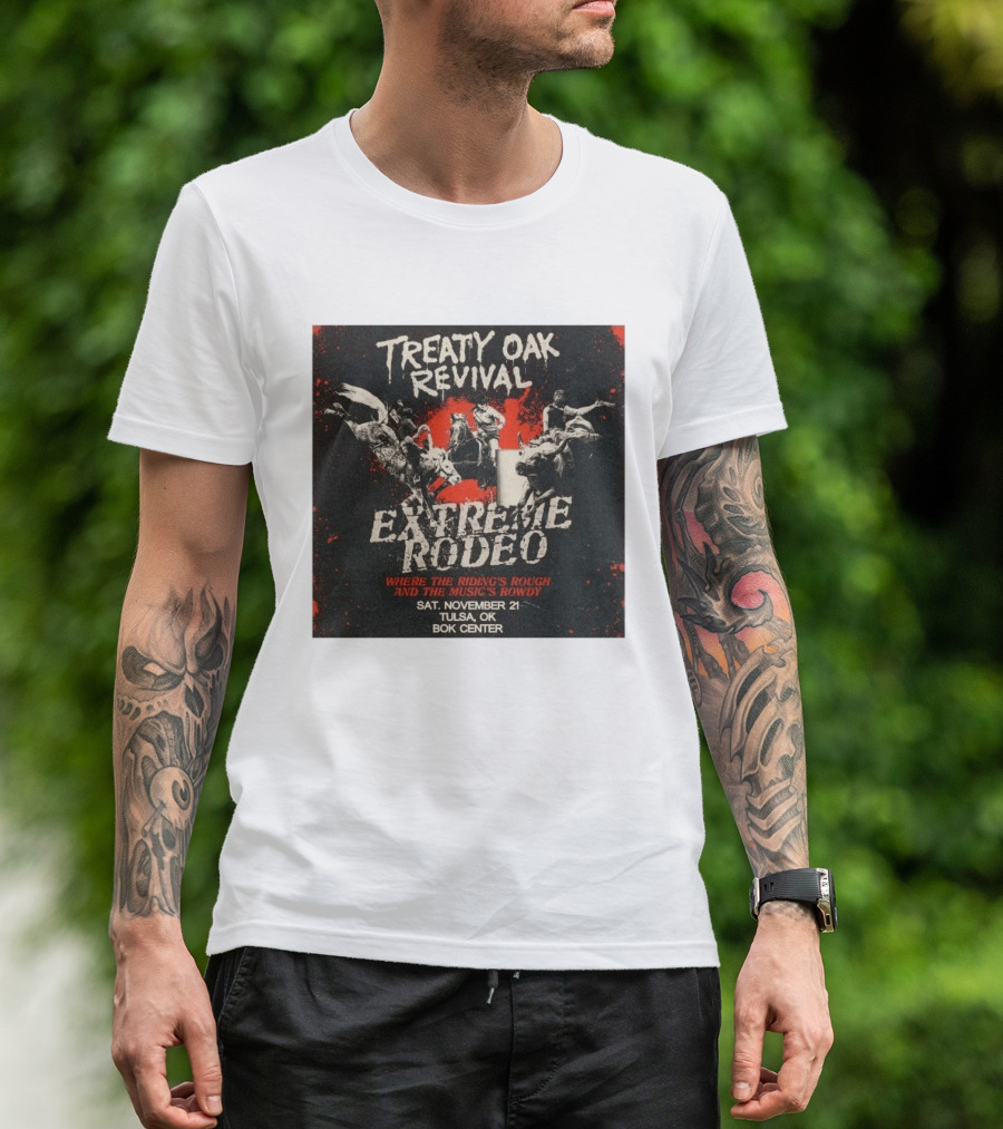 Treaty Oak Revival Extreme Rodeo Tulsa OK November 21 Bok Center Event T-Shirt
