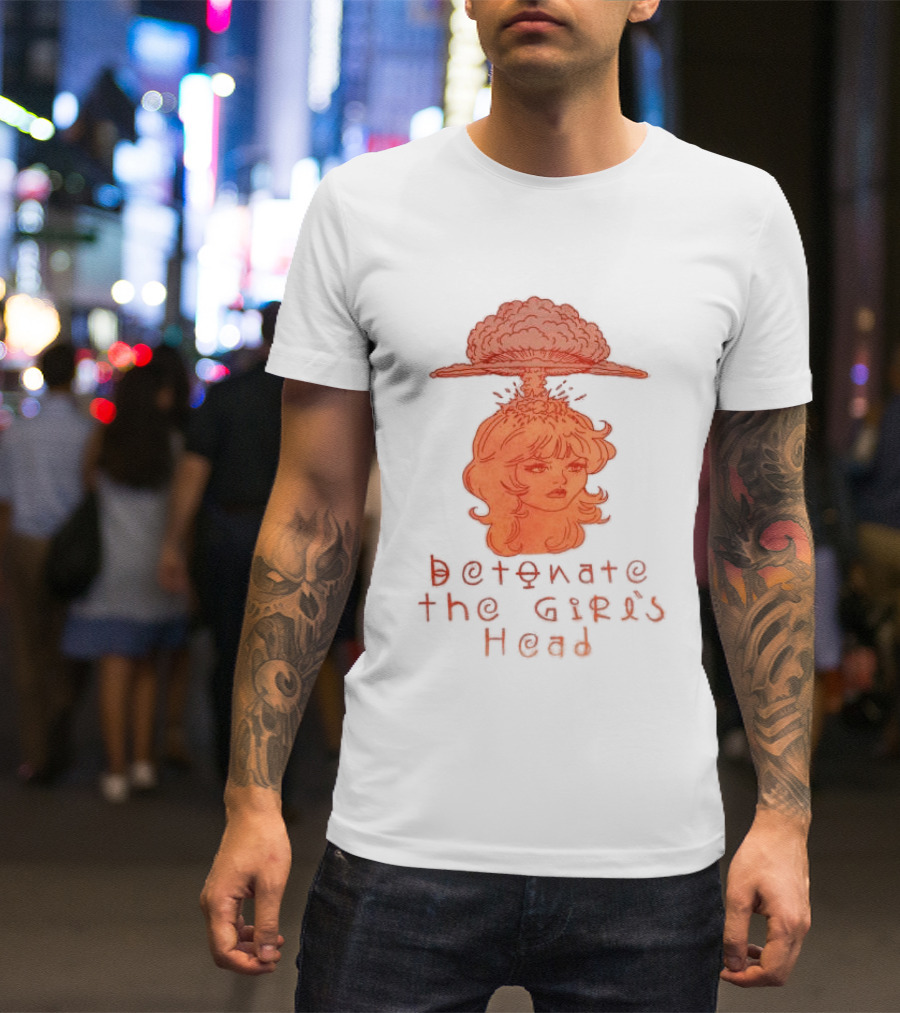 Hydeforce Store Detonate The Girl's Head Oat Dye T-Shirt