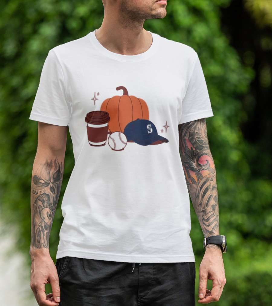 Mariners Pumpkinpalooza Coffee Baseball Cap Pumpkin T-Shirt