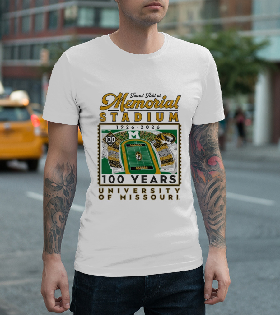 Faurot Field Memorial Stadium 1926 2026 Centennial University Of Missouri 100 Years T-Shirt
