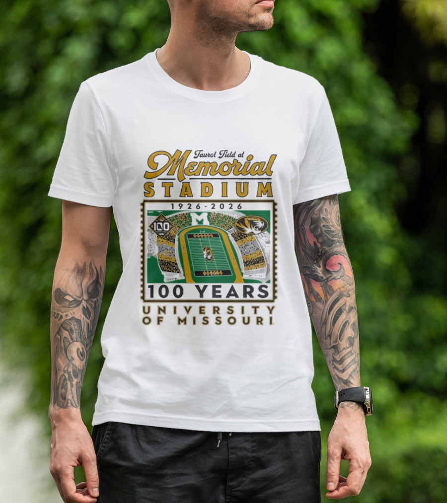 Faurot Field Memorial Stadium 1926 2026 Centennial University Of Missouri 100 Years T-Shirt