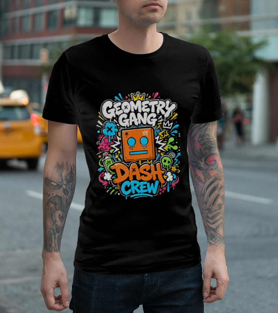 Geometry Gang Dash Crew Vibrant Splash T-Shirt