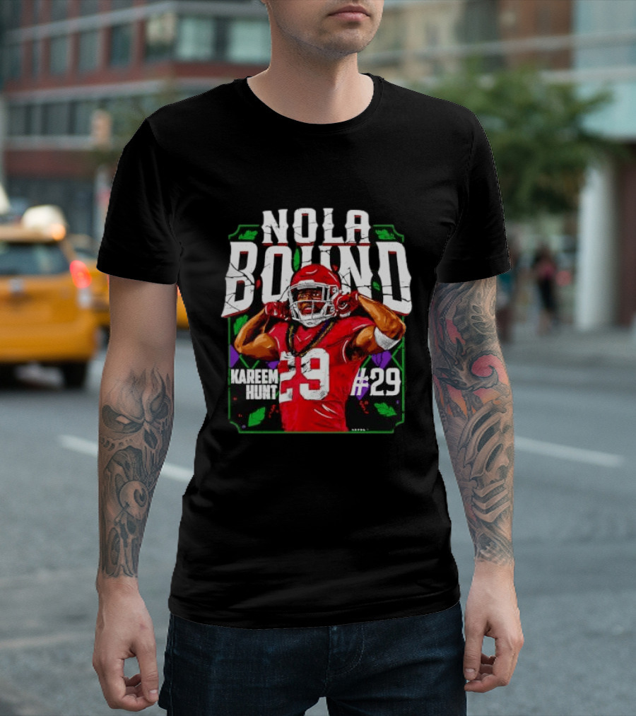 NOLA Bound Kareem Hunt Kansas City Chiefs #29 Jersey Football T-Shirt