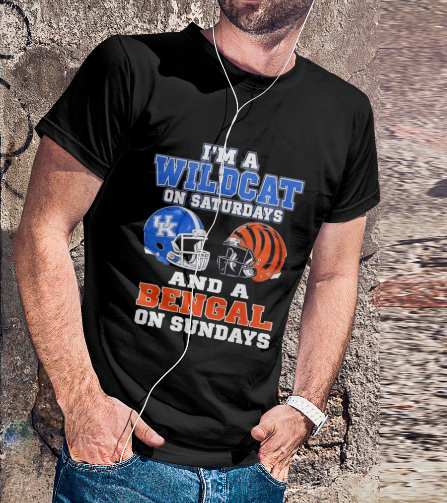 I'm A Wildcat UK Helmet Saturdays Bengal Helmet Sundays T-Shirt