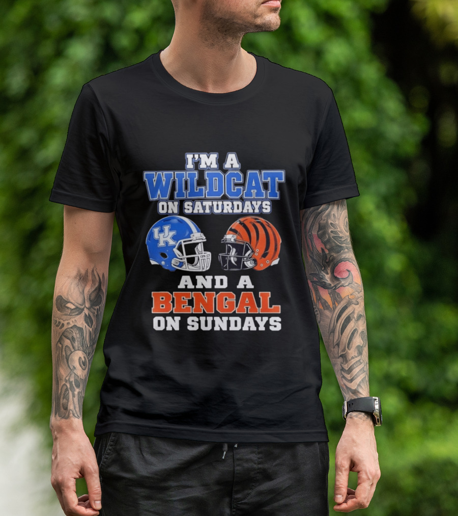 I'm A Wildcat UK Helmet Saturdays Bengal Helmet Sundays T-Shirt