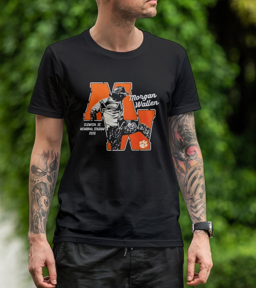 Morgan Wallen Clemson SC Memorial Stadium 2026 Tour Concert Tiger Paw T-Shirt