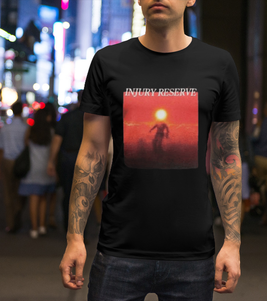 INJURY RESERVE Album Cover Red Sun Scene T-Shirt