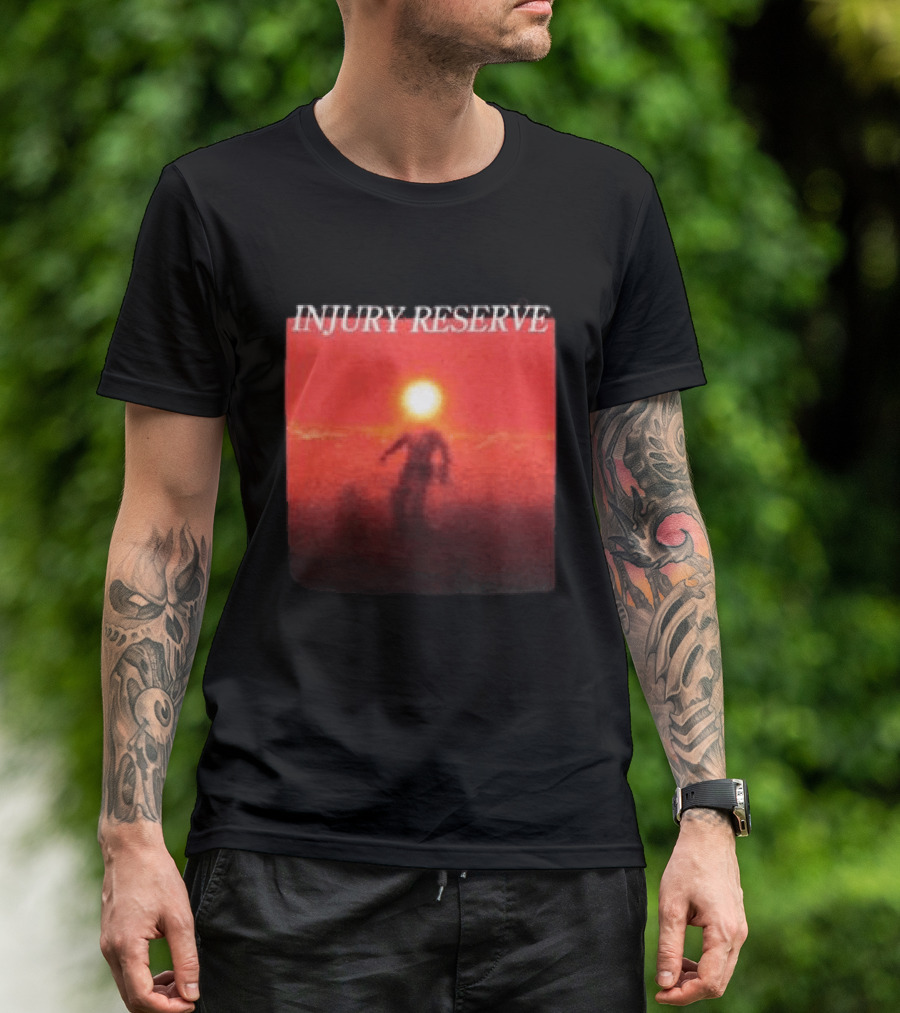 INJURY RESERVE Album Cover Red Sun Scene T-Shirt