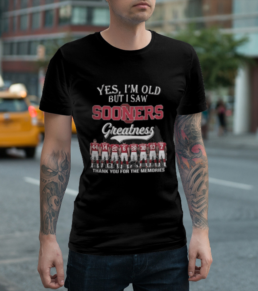 Yes I'm Old But I Saw Sooners Greatness Thank You For The Memories Players Back View T-Shirt
