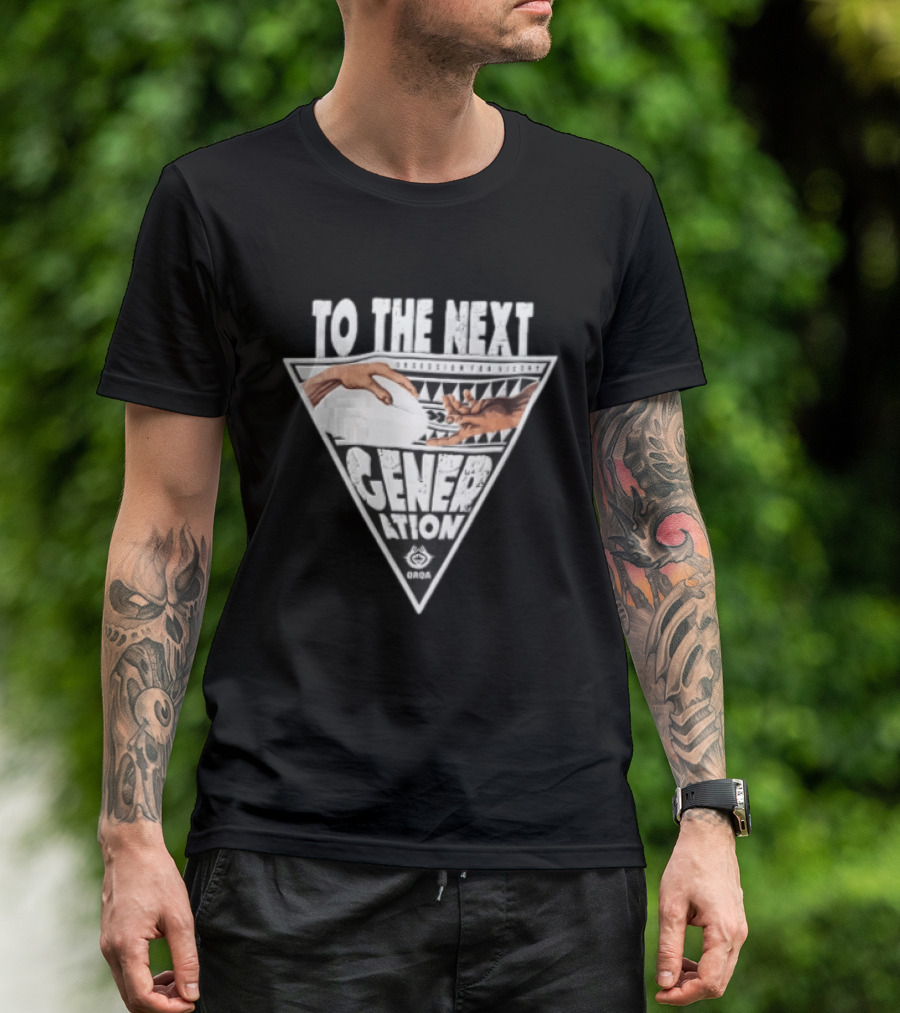 Qaqa To The Next Generation Passing Rugby Ball Inverted Triangle Distressed T-Shirt