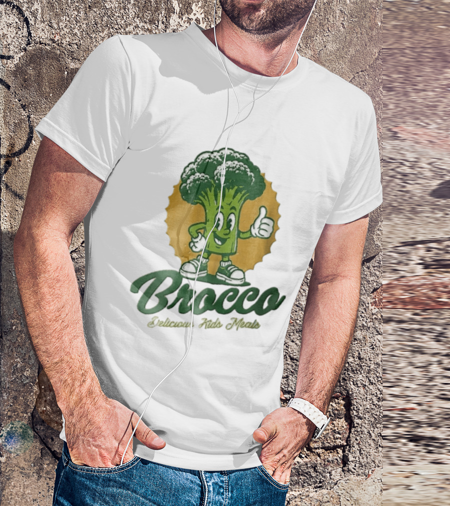 Brocco Delicious Kids Meals Cartoon Broccoli Thumbs Up T-Shirt