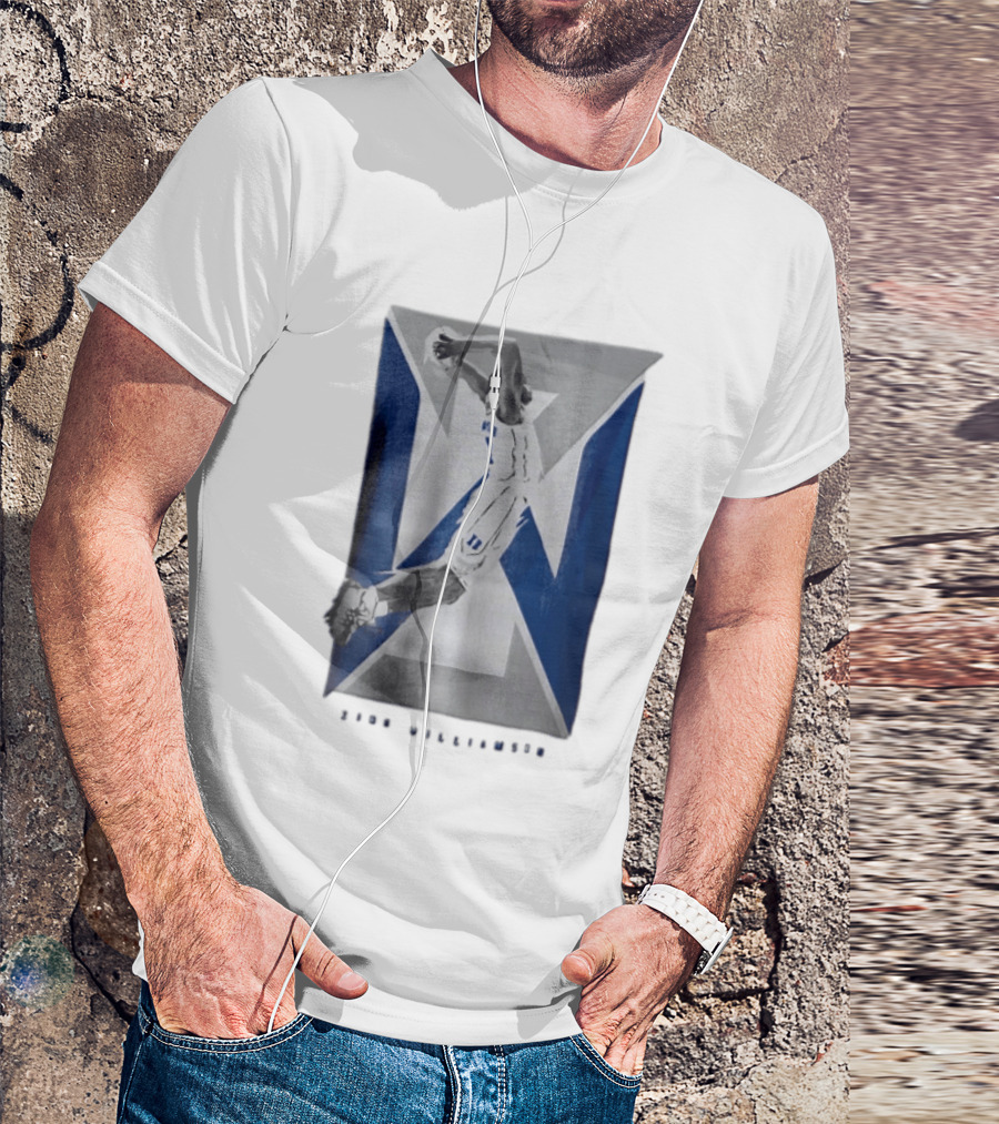 Duke Blue Devils NCAA Zion Williamson Basketball Player Dunking Geometric Number 1 T-Shirt