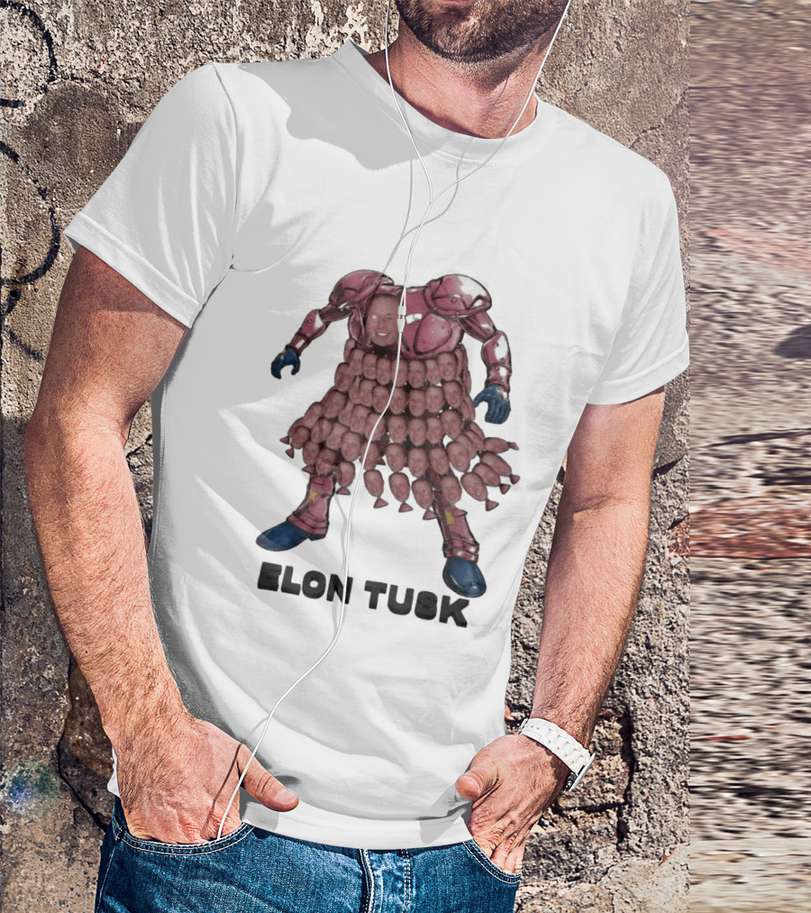 Elon Tusk Bootleg Collage Meme Unique Robot Face Fusion T-Shirt