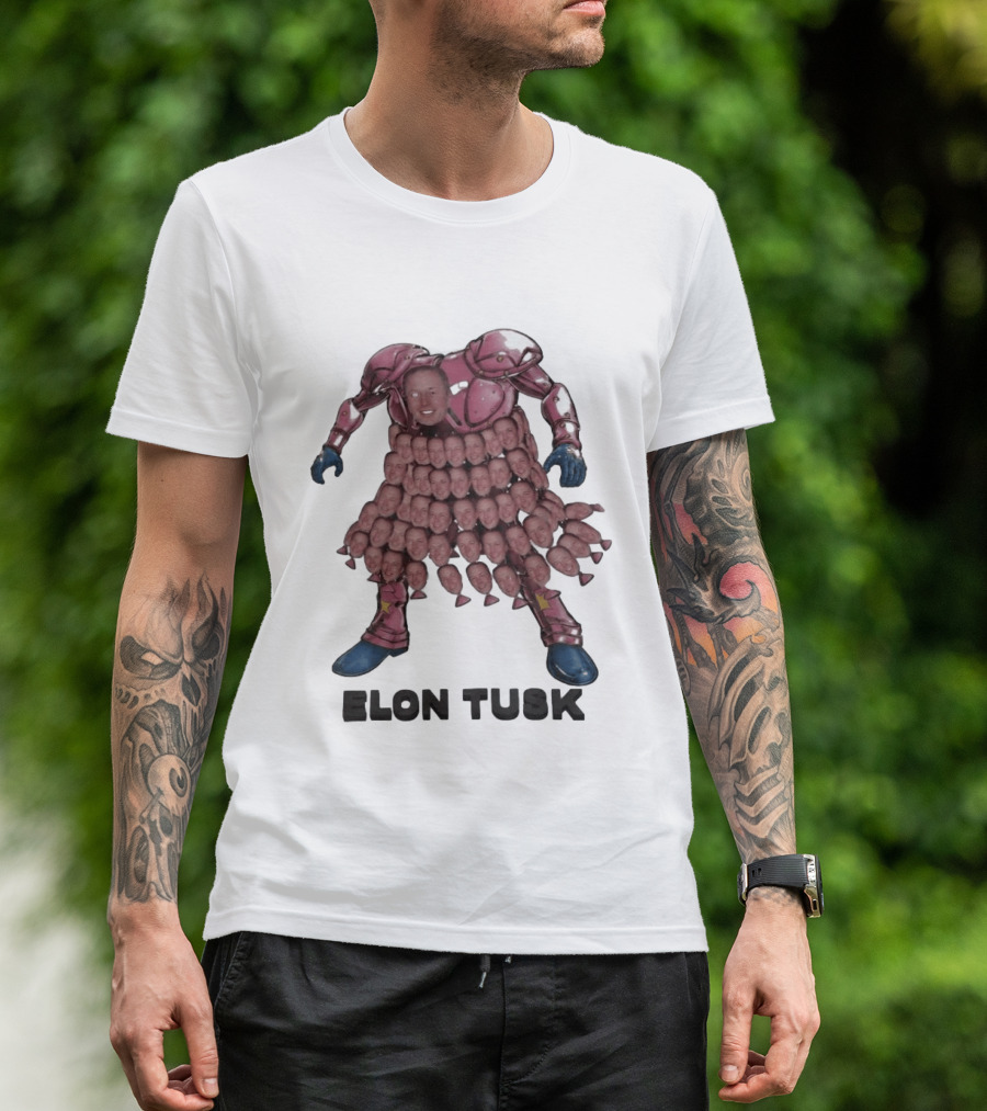 Elon Tusk Bootleg Collage Meme Unique Robot Face Fusion T-Shirt