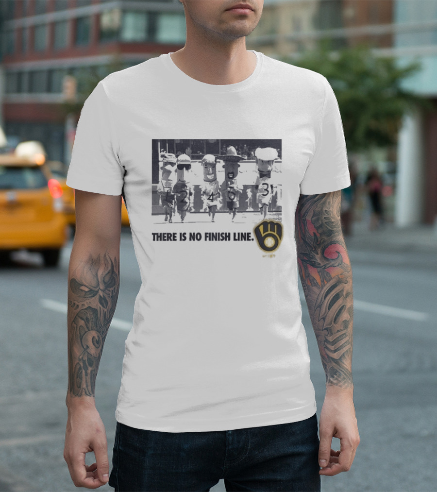 Milwaukee Brewers There Is No Finish Line Glove T-Shirt