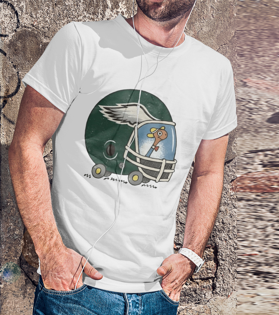 Philadelphia Eagles Worm Inside Football Helmet Sports Humor T-Shirt