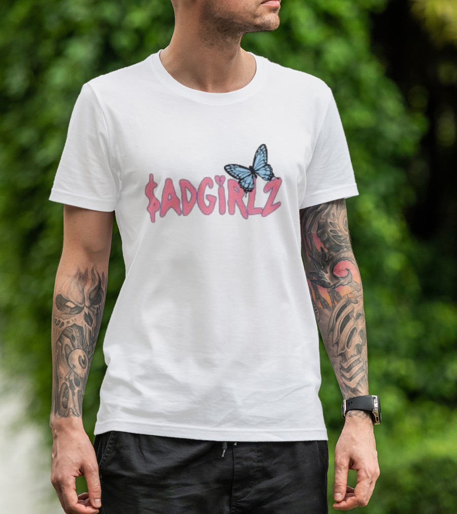 Sad Girlz Store Sadgirlz Spring Butterfly Pink T-Shirt