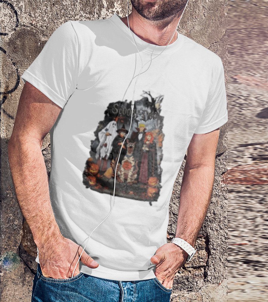 Scooby Doo Halloween Costume Party With Witch Ghost Vampire Pumpkin T-Shirt