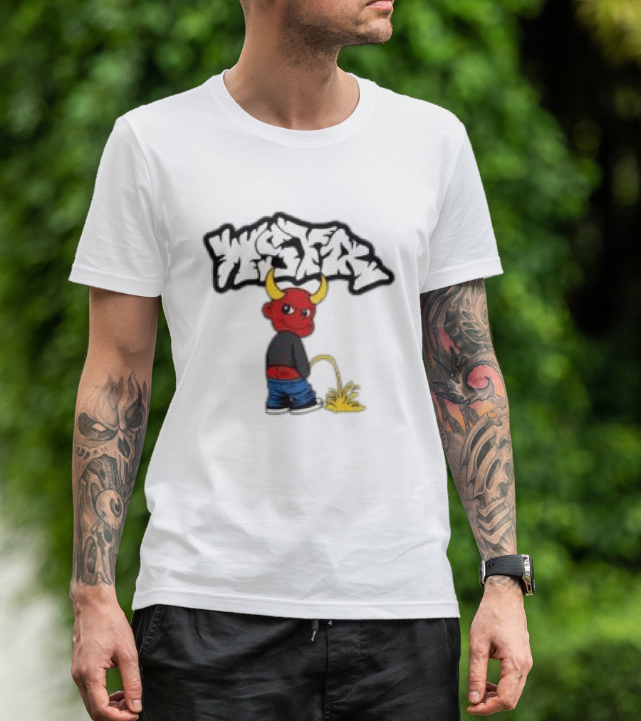Wstr Store Wstr Devil Graffiti Red Devil Cartoon T-Shirt