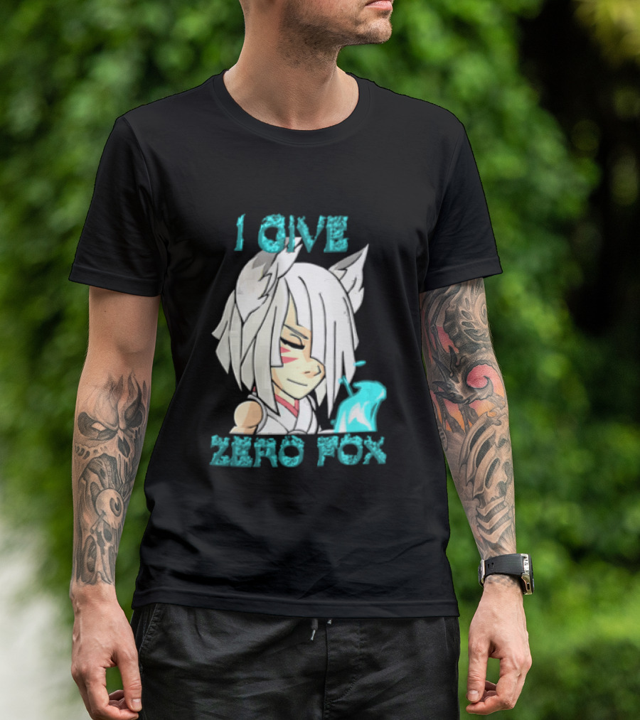 I Give Zero Fox White Hair Kitsune Blue Flame T-Shirt