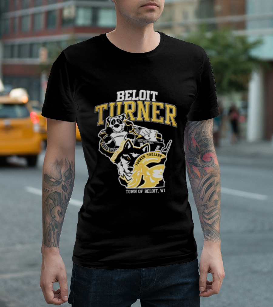 Beloit Turner Trojans Wisconsin Mascots Wolf Trojan Town Of Beloit WI T-Shirt