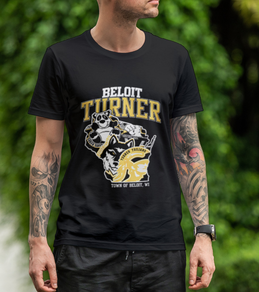 Beloit Turner Trojans Wisconsin Mascots Wolf Trojan Town Of Beloit WI T-Shirt