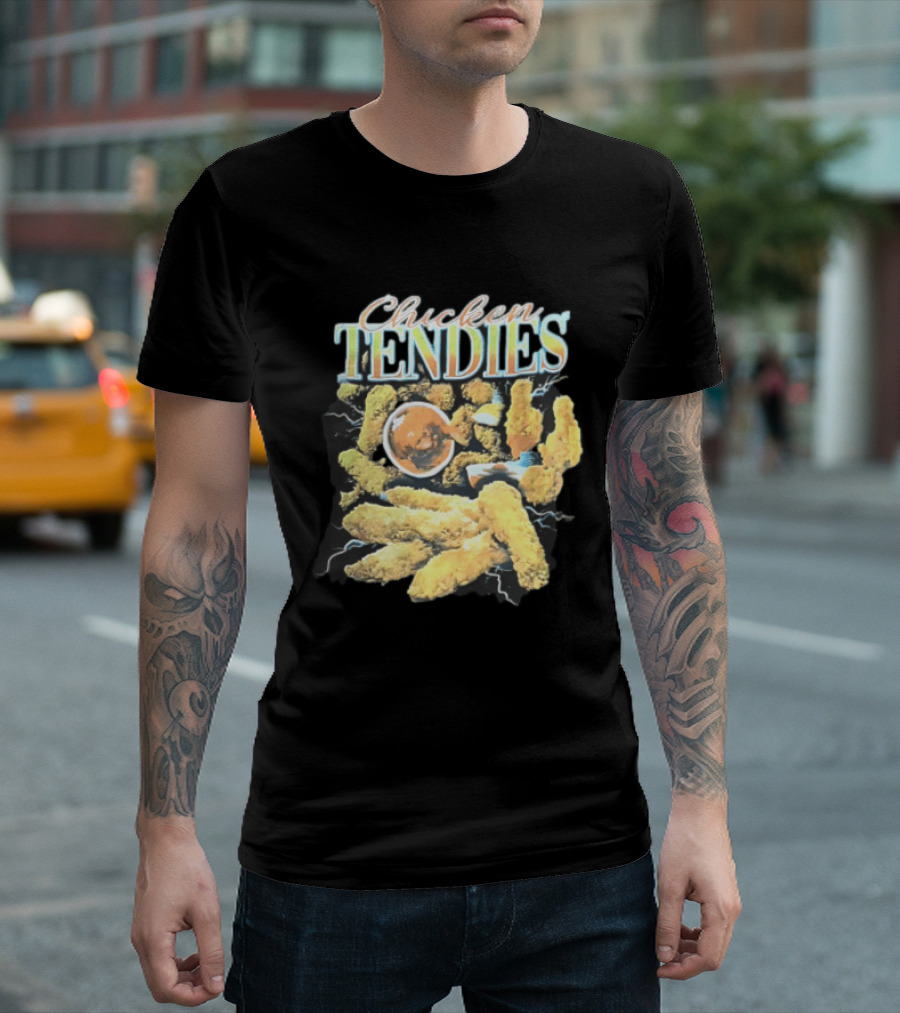 Chicken Tendies Fried Tenders Dipping Sauce Lightning Bolts T-Shirt
