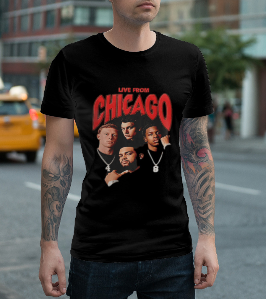 Live From Chicago Bootleg Featuring Four Athletes With Diamond Chains T-Shirt