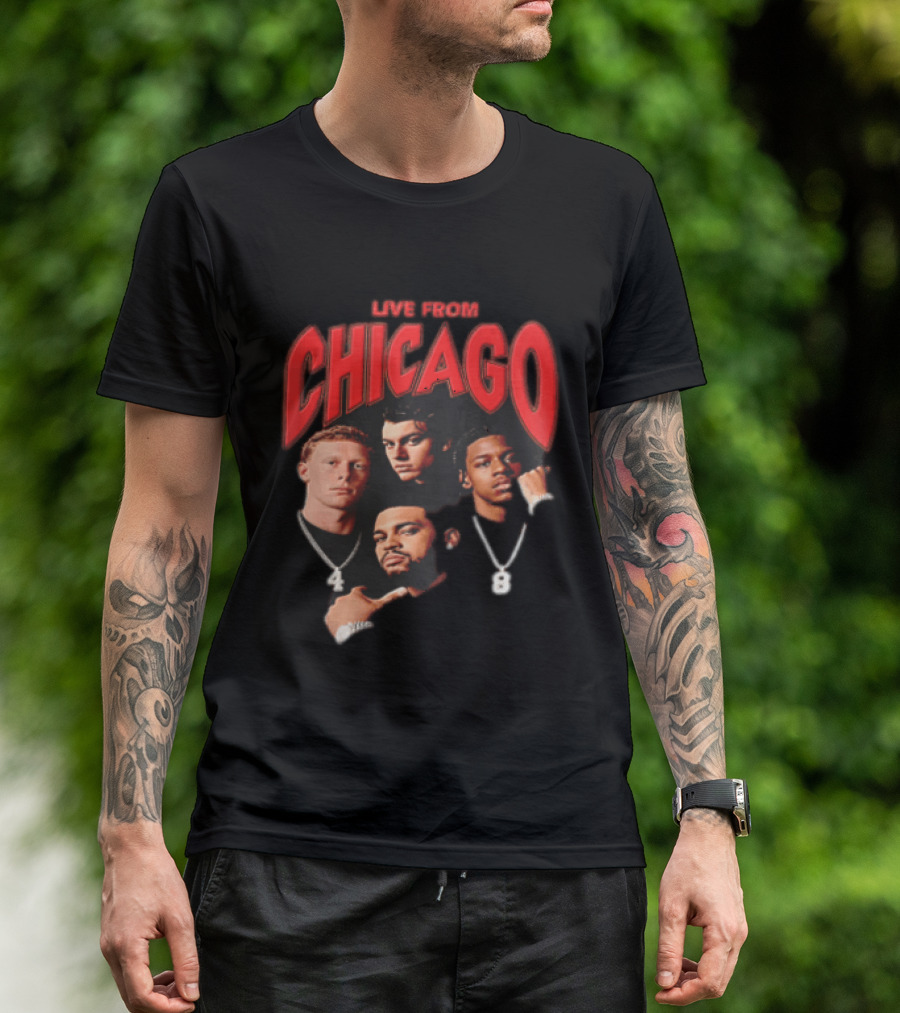 Live From Chicago Bootleg Featuring Four Athletes With Diamond Chains T-Shirt