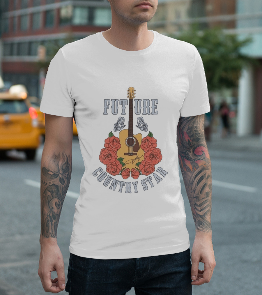 Future Country Star Dolly Parton 2026 Roses Guitar T-Shirt