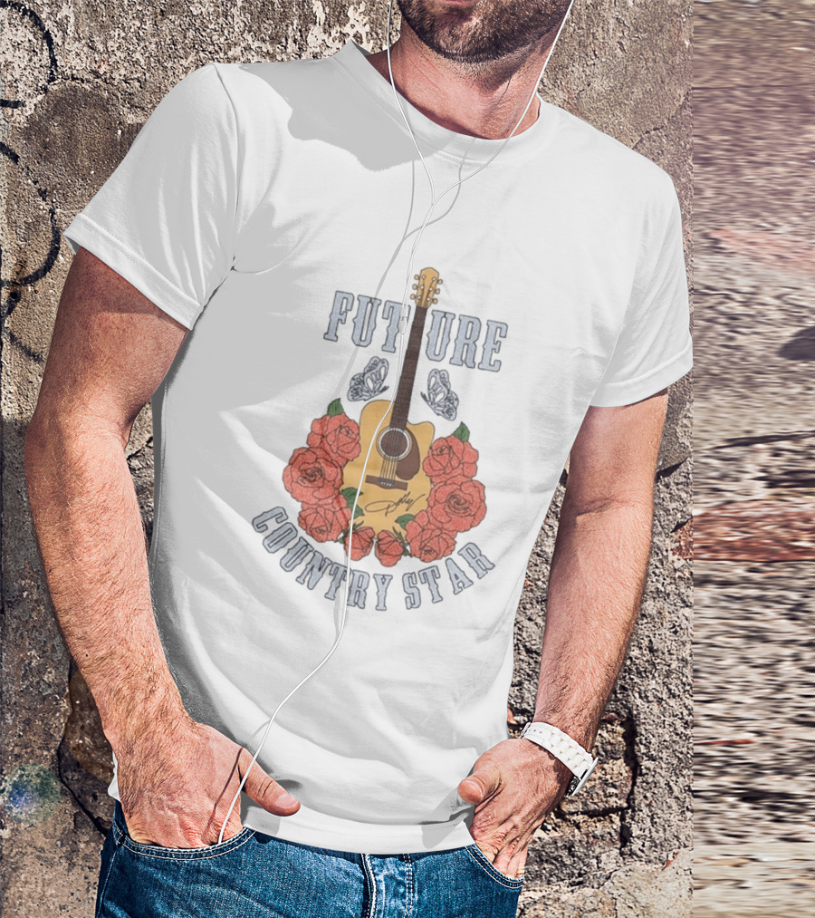 Future Country Star Dolly Parton 2026 Roses Guitar T-Shirt