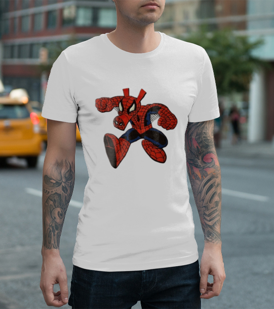 Marvel Comics Cartoon Spider Ham Peter Porker 1986 Pig Suit T-Shirt
