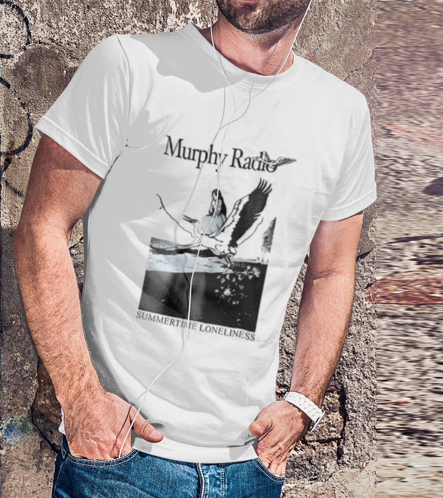Murphy Radio Summertime Loneliness Woman On Flying Crane At Shore Line T-Shirt