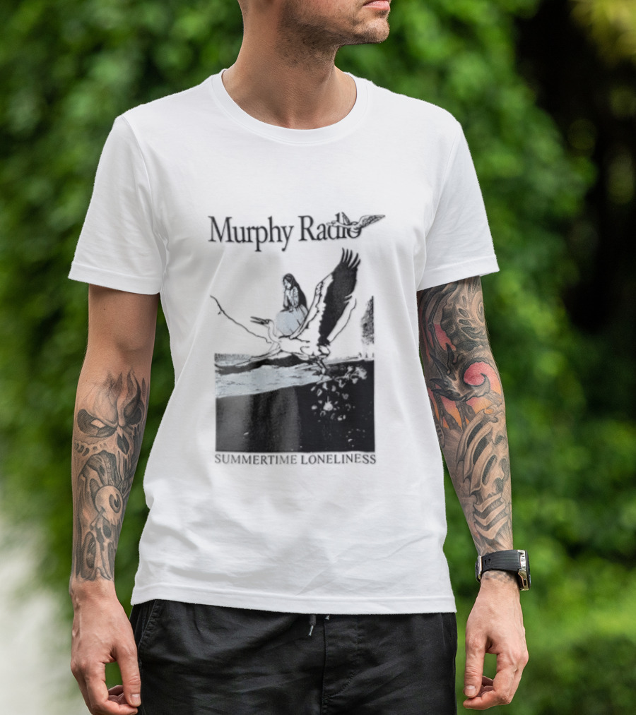 Murphy Radio Summertime Loneliness Woman On Flying Crane At Shore Line T-Shirt