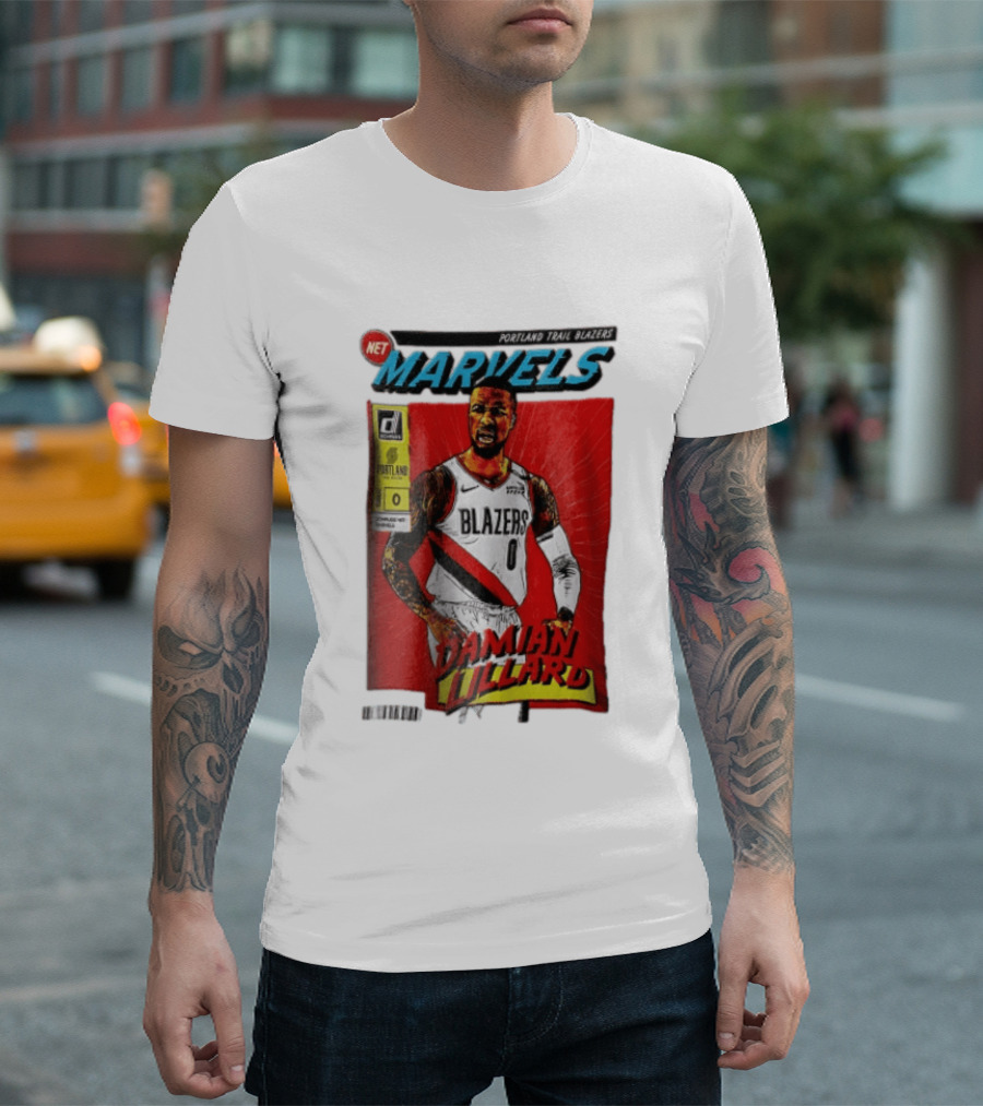 Portland Trail Blazers Net Marvels Damian Lillard Comic Cover NBA Issue 0 Halftone T-Shirt