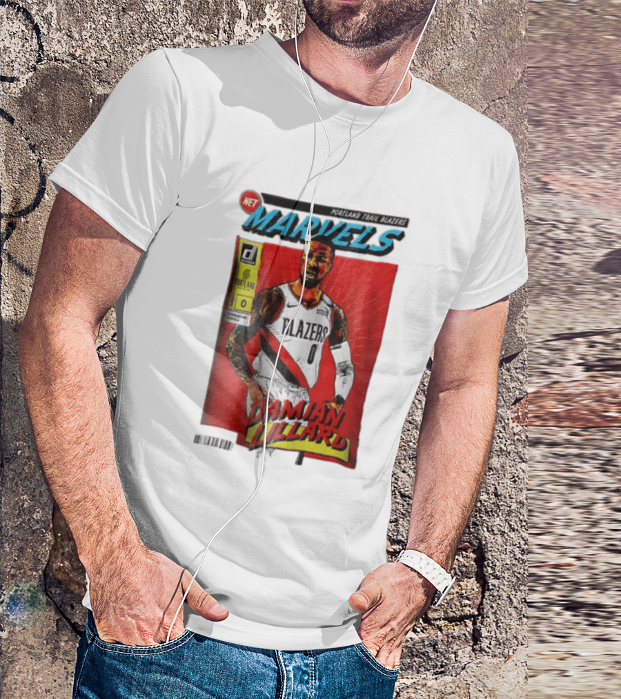 Portland Trail Blazers Net Marvels Damian Lillard Comic Cover NBA Issue 0 Halftone T-Shirt