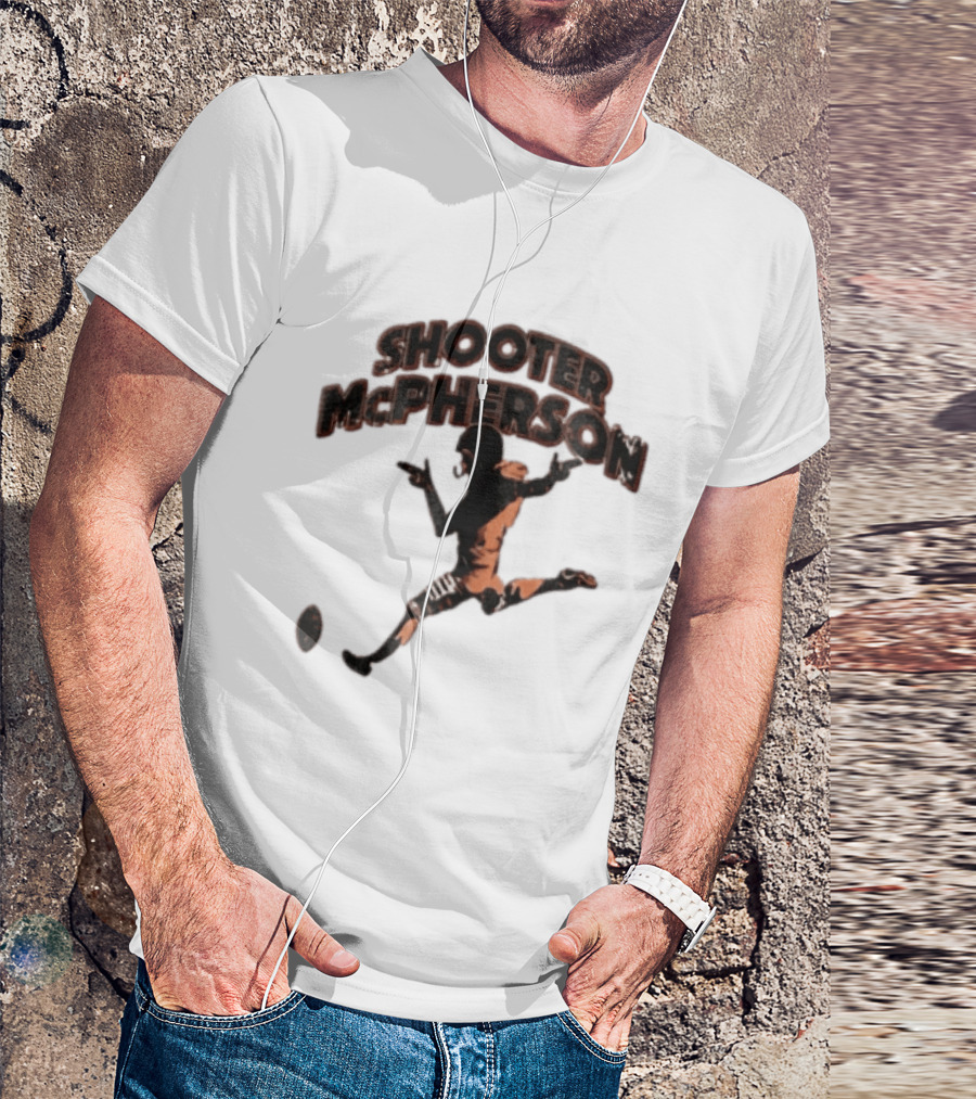 Shooter Mcpherson Football Kicker Finger Guns Distressed Player T-Shirt