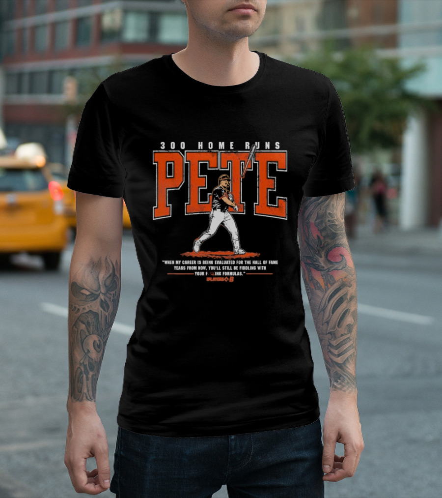 Pete Alonso 300 Home Runs Bat Throw Players' B T-Shirt