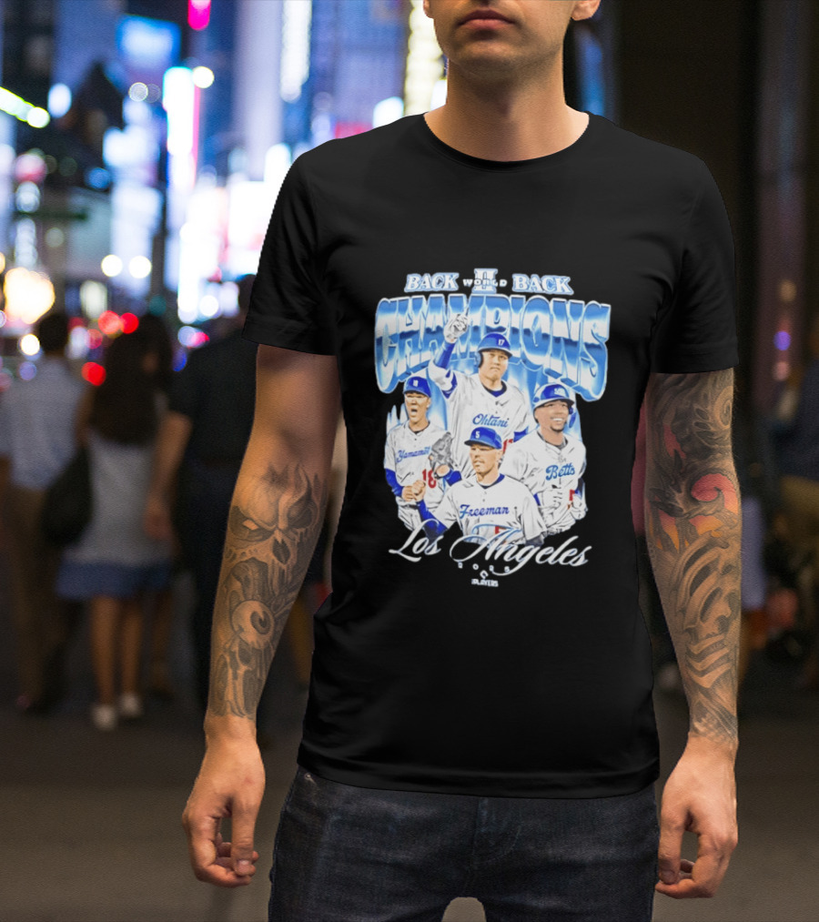 Los Angeles Back To Back Champions Ohtani Freeman Betts 2025 T-Shirt