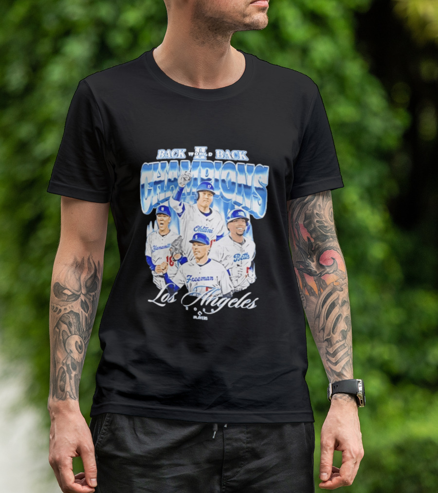 Los Angeles Back To Back Champions Ohtani Freeman Betts 2025 T-Shirt