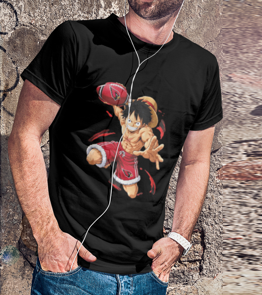 Arizona Cardinals Straw Hat Anime Football Player Action T-Shirt