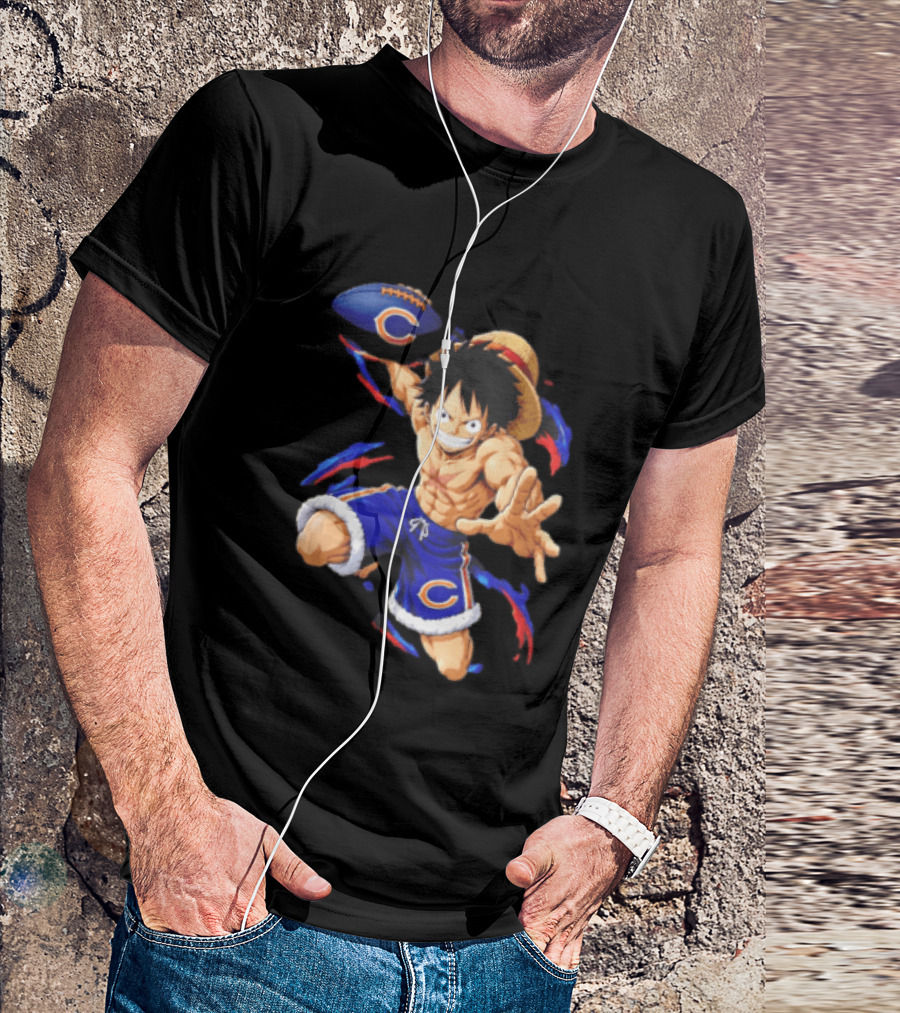 Chicago Bears Straw Hat Pirate Football Anime Crossover Adventures T-Shirt