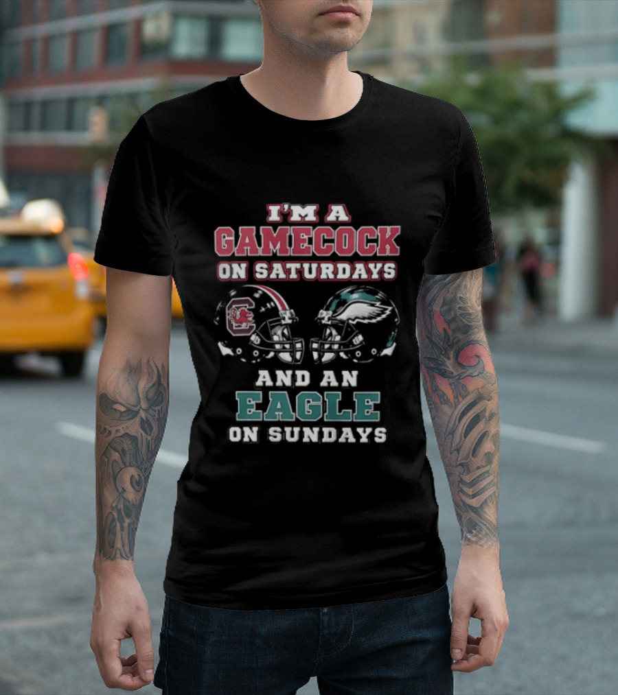 South Carolina Gamecock Saturdays Philadelphia Eagles Sundays Fan T-Shirt