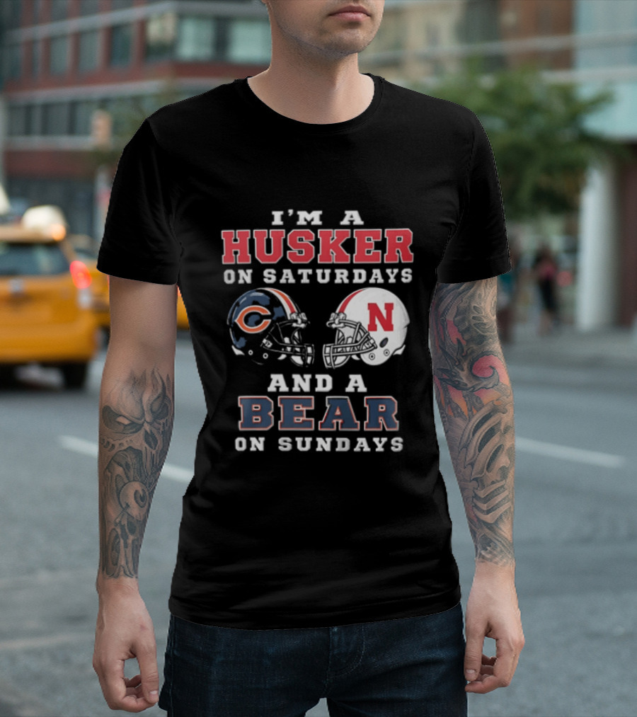 Nebraska Cornhuskers Saturdays Chicago Bears Sundays Sports Fan Gear T-Shirt